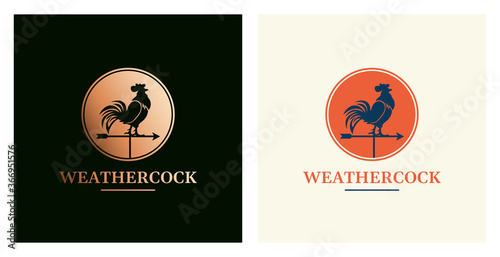 Weather vane, wind vane, weathercock logo design