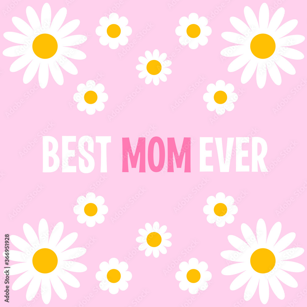 Cute modern Happy Mother's Day card design with flowers Cute modern Happy Mother's Day card design with flowers