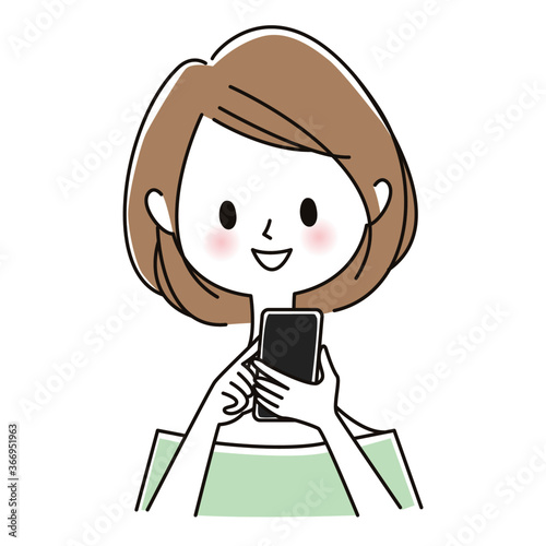 スマホを操作する女性