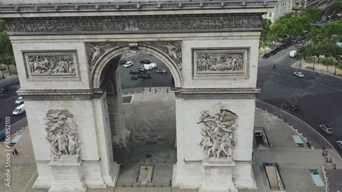 Aerial video of the Arc de Triomphe in Paris, Drone Shoot, Footage