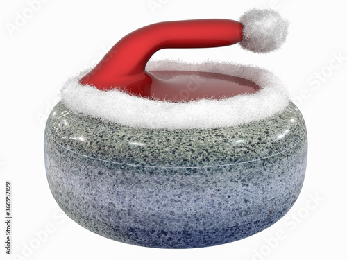 3D Illustration of a stone for playing curling