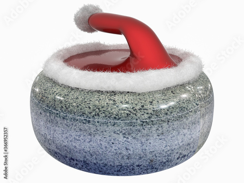 3D Illustration of a stone for playing curling