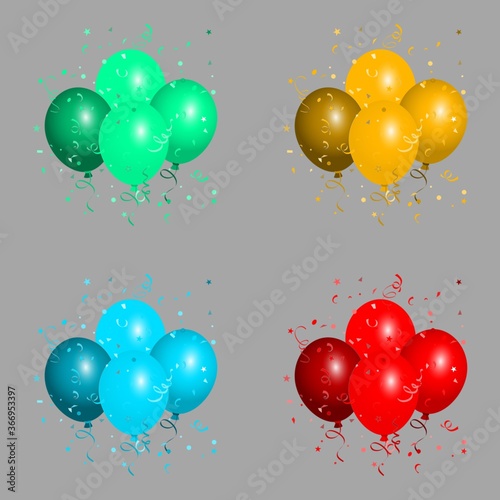 balloons and confetti