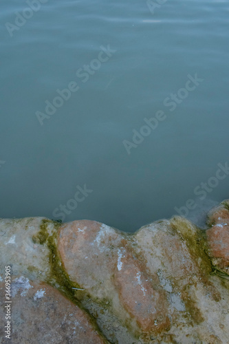 European hot thermal spring. Bulgaria,  close up,  copy space, wallpaper.