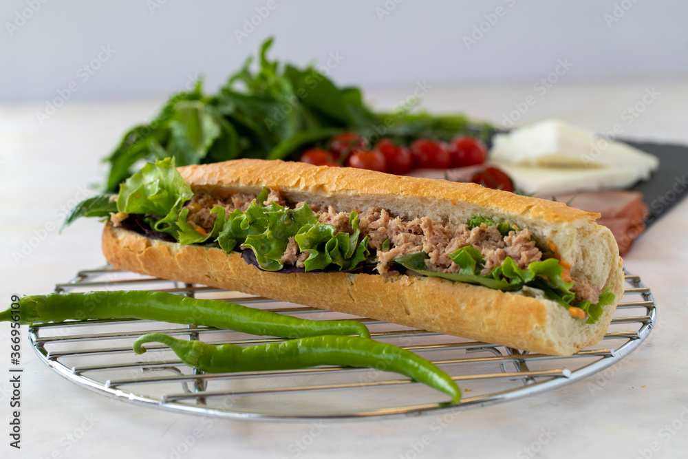 tuna sandwich on a white background tuna sandwich on a white background