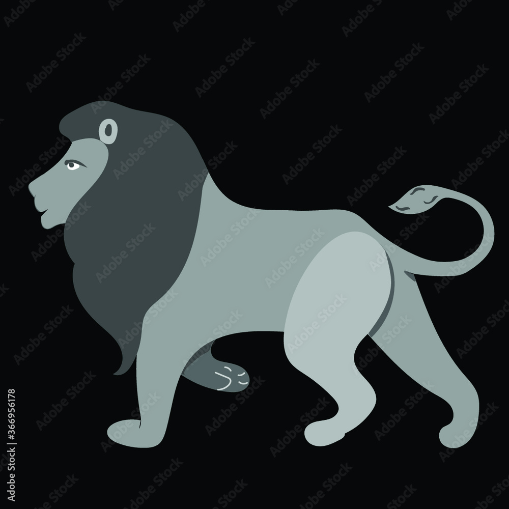 Fototapeta premium Lion Simple Vector Illustration Art