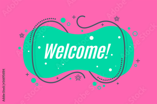 Flat linear promotion banner shape, price tag, sticker, badge