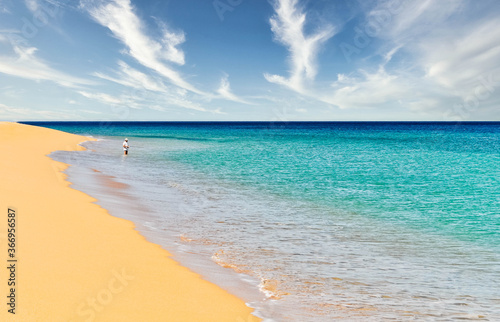 idyllic coastal beach scenery on a caribbean island named Guadeloupe  © Pierre vincent