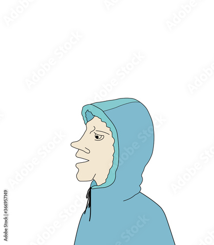 Illustrated boy with hoodie