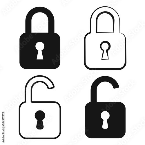 Lock Padlock Icons Set