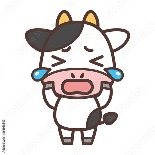 funny cow cartoon-Crying cow character