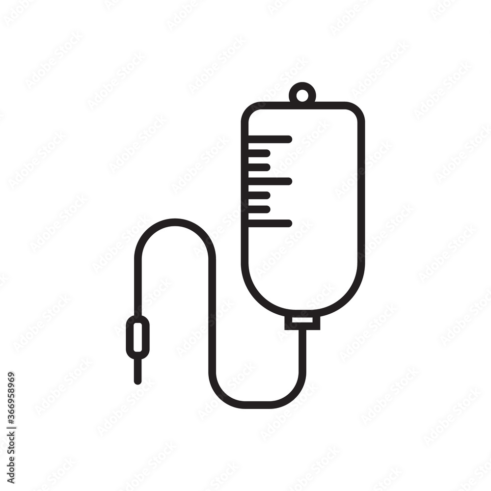 Infusion line icon vector Infusion line icon vector
