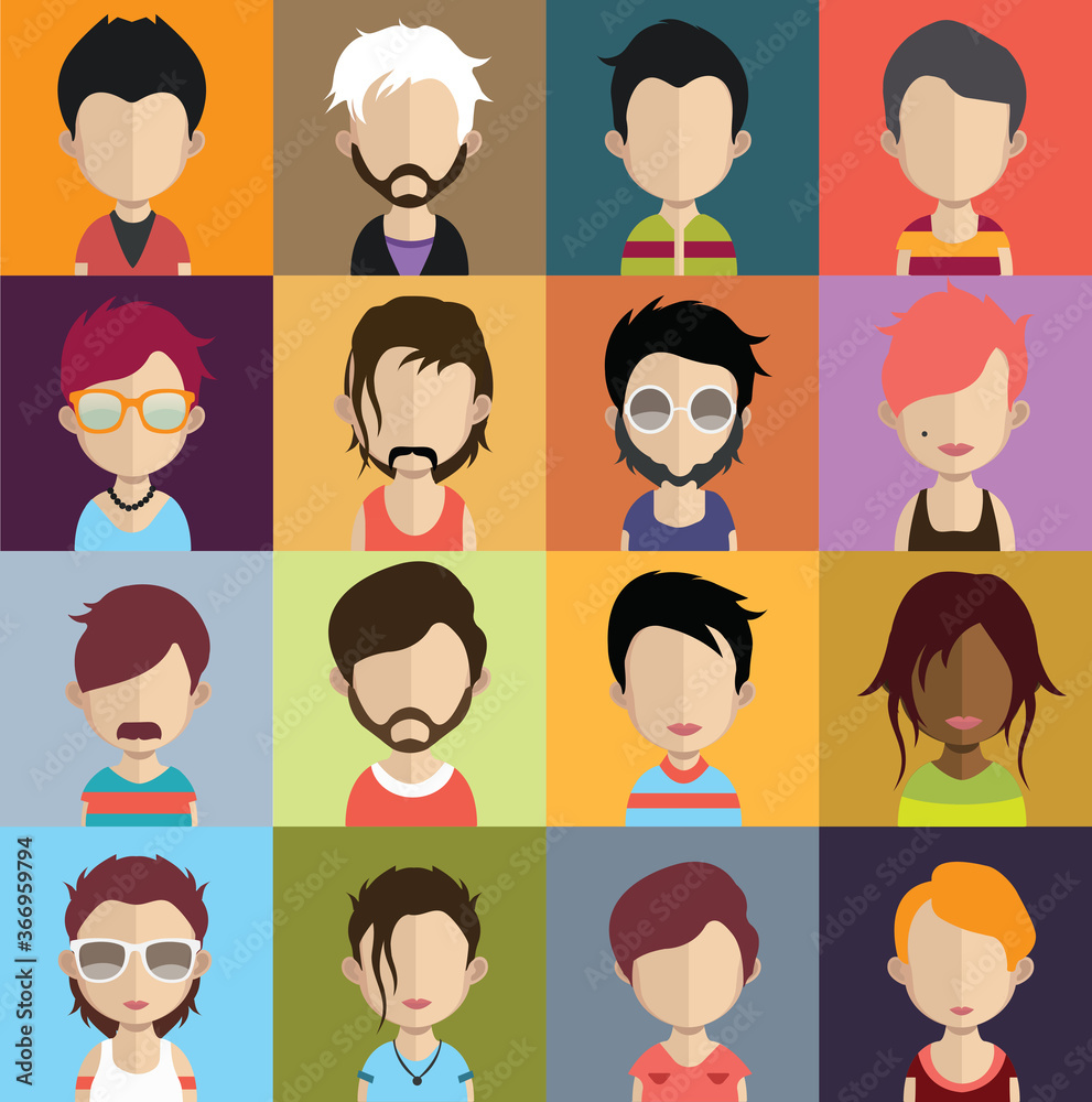 Collection of avatars ( Man and woman Characters ) Collection of avatars ( Man and woman Characters )