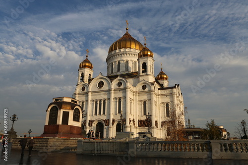 Cathedral of Christ the Saviour in Moscow city, Russia. Orthodox church. Moscow sight, religious architecture monument, Moscow architectural landmark. Cityscape