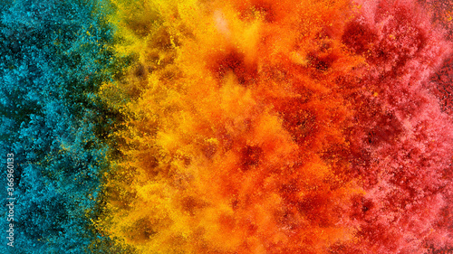 Abstract coloured powder explosion background