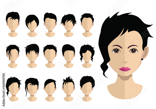 Avatar heads with hair, hairstyle (Hair,haircut collection)