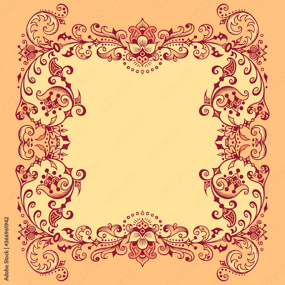 Vector ornamental nature vintage border