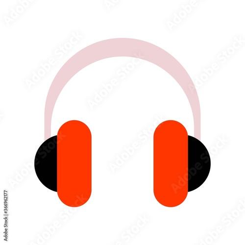 Headphones icon in flat design style. Wireless audio, music accessory symbol.