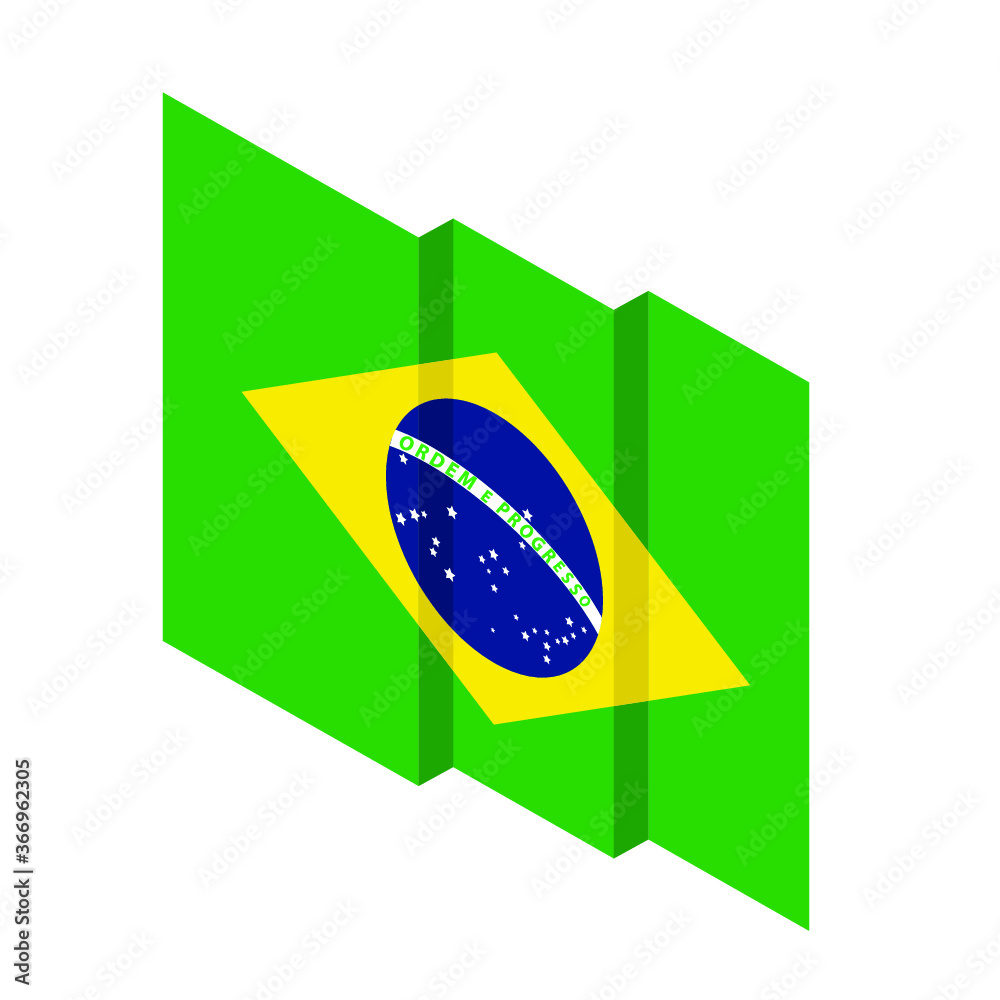 Fototapeta premium Isometric flag of Brazil