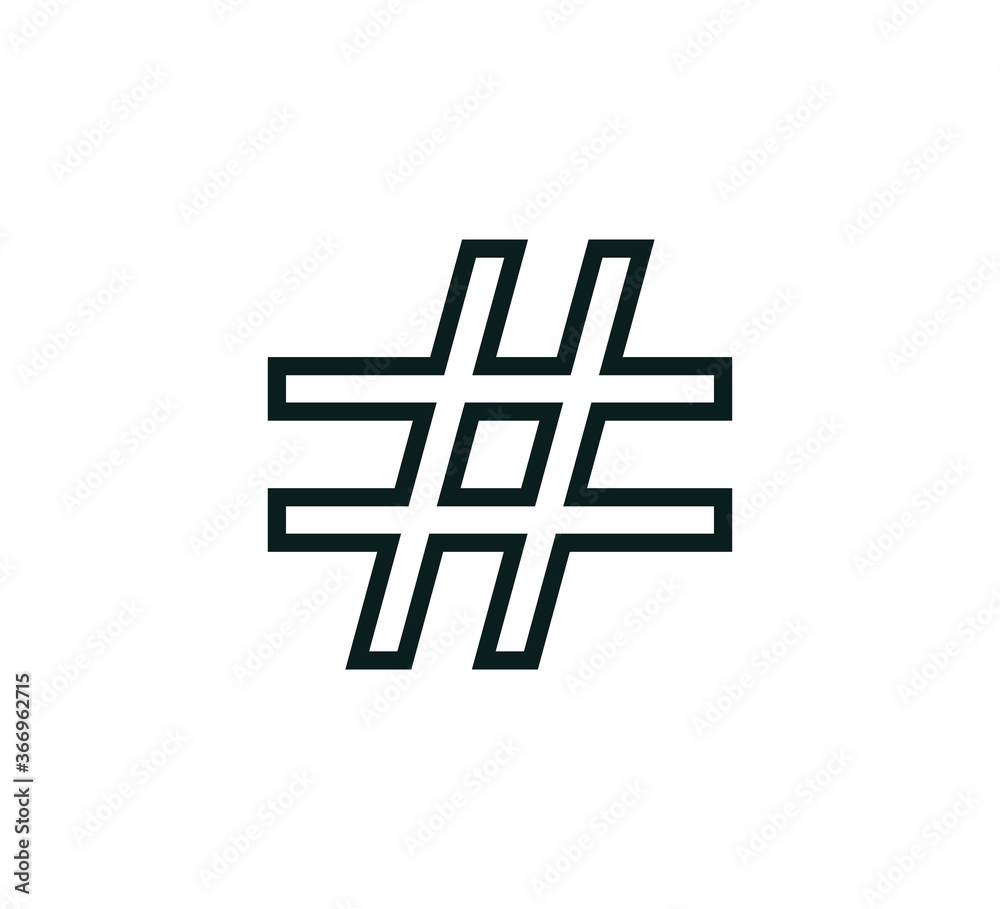Obraz premium Hashtag icon vector logo illustration