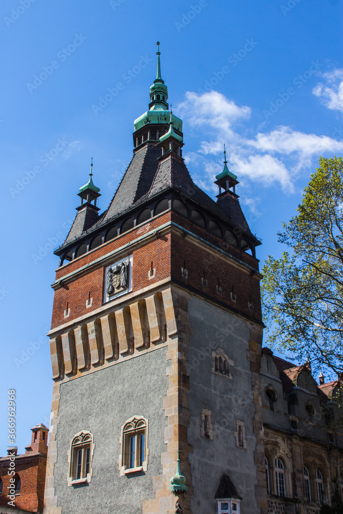 Fototapeta premium Tower in Vaidahunyad Castle in Budapest. Hungary
