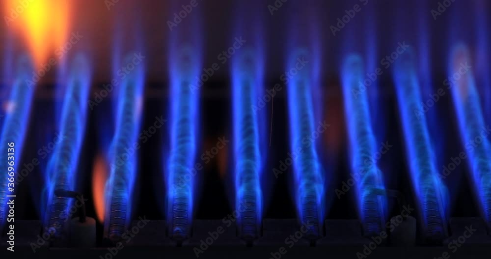 Ignition and burning of natural gas in water heater furnace