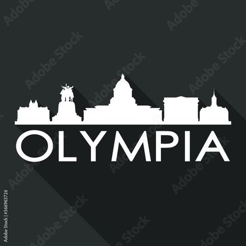 Olympia Flat Icon Skyline Silhouette Design City Vector Art Famous Buildings.
