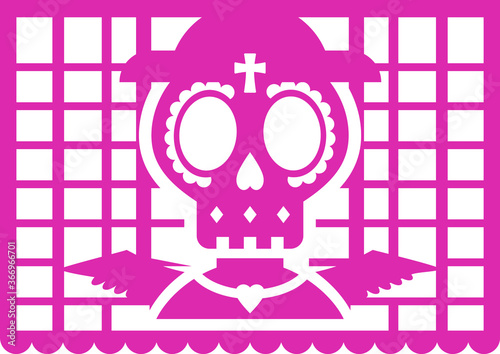 Day of the dead banner. Dia de Muertos bunting.