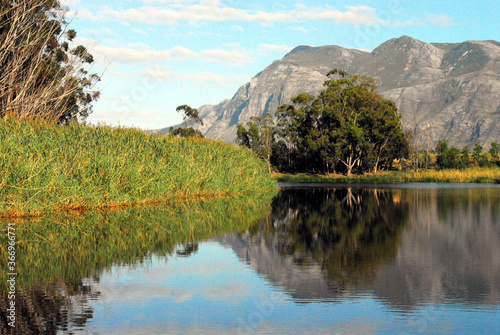 Africa- Mountain Landscape and Sky Reflections