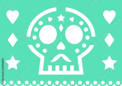 Day of the dead banner. Dia de Muertos bunting.