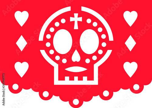 Mexican bunting papel picado for the Day of the Dead decoration.