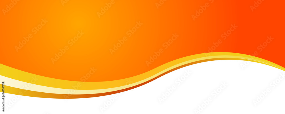 Abstract modern orange yellow white banner background gradient color. Yellow and orange gradient with curve wave decoration. - obrazy, fototapety, plakaty 