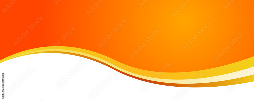 Abstract modern orange yellow white banner background gradient color. Yellow and orange gradient with curve wave decoration. - obrazy, fototapety, plakaty 