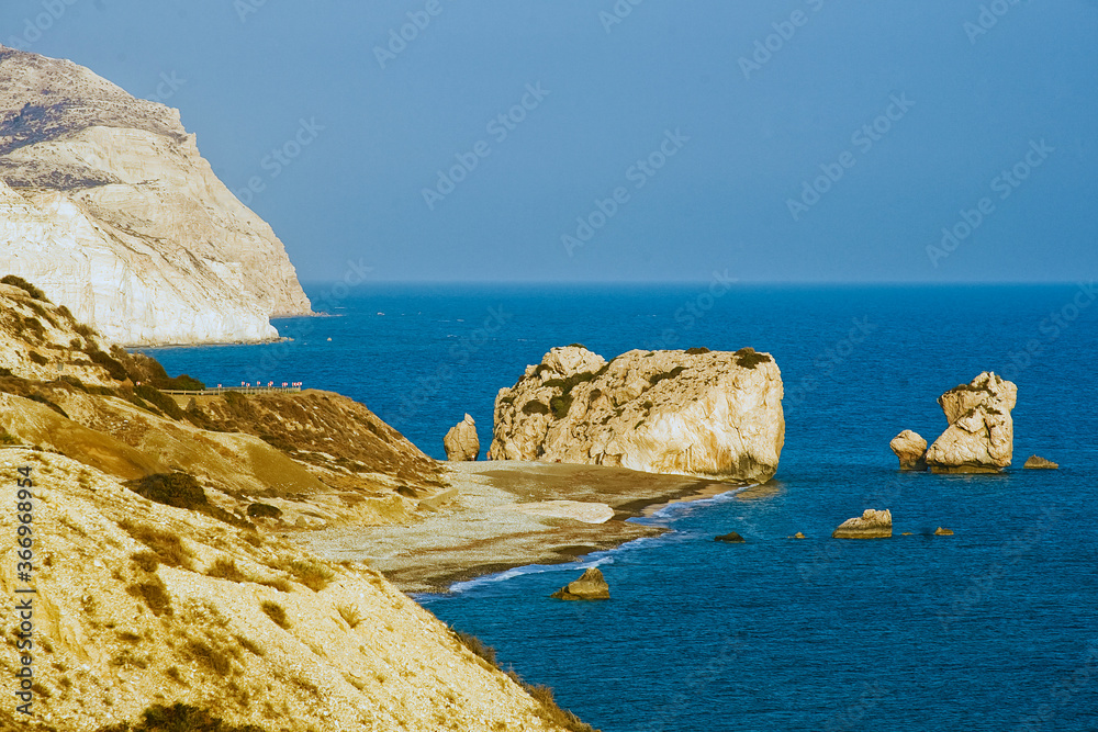 Obraz premium Petra tou Romiou, famous as a birthplace of Aphrodite in Paphos, Cyprus