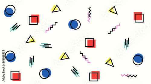Memphis design postmodern style pattern. Large size background texture. Wallpaper.