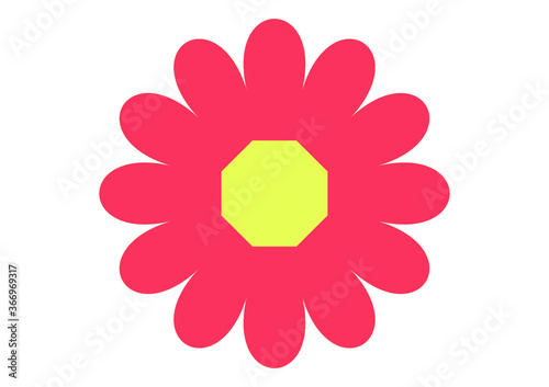 カラフルお花イラスト　かわいい