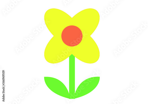 カラフルお花イラスト　かわいい