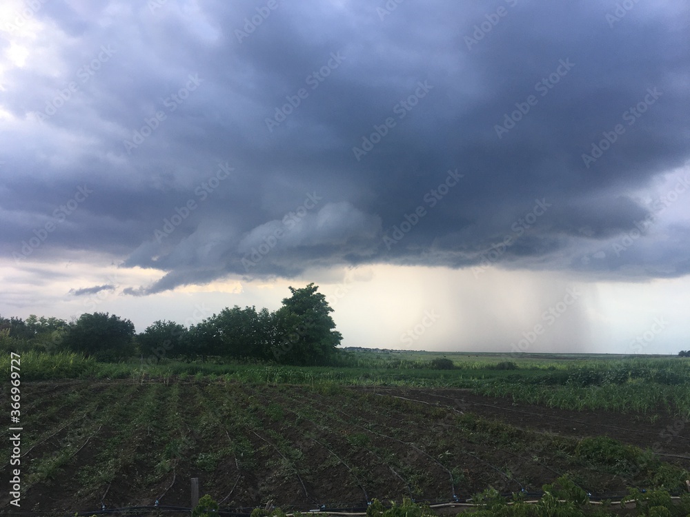 storm over the field