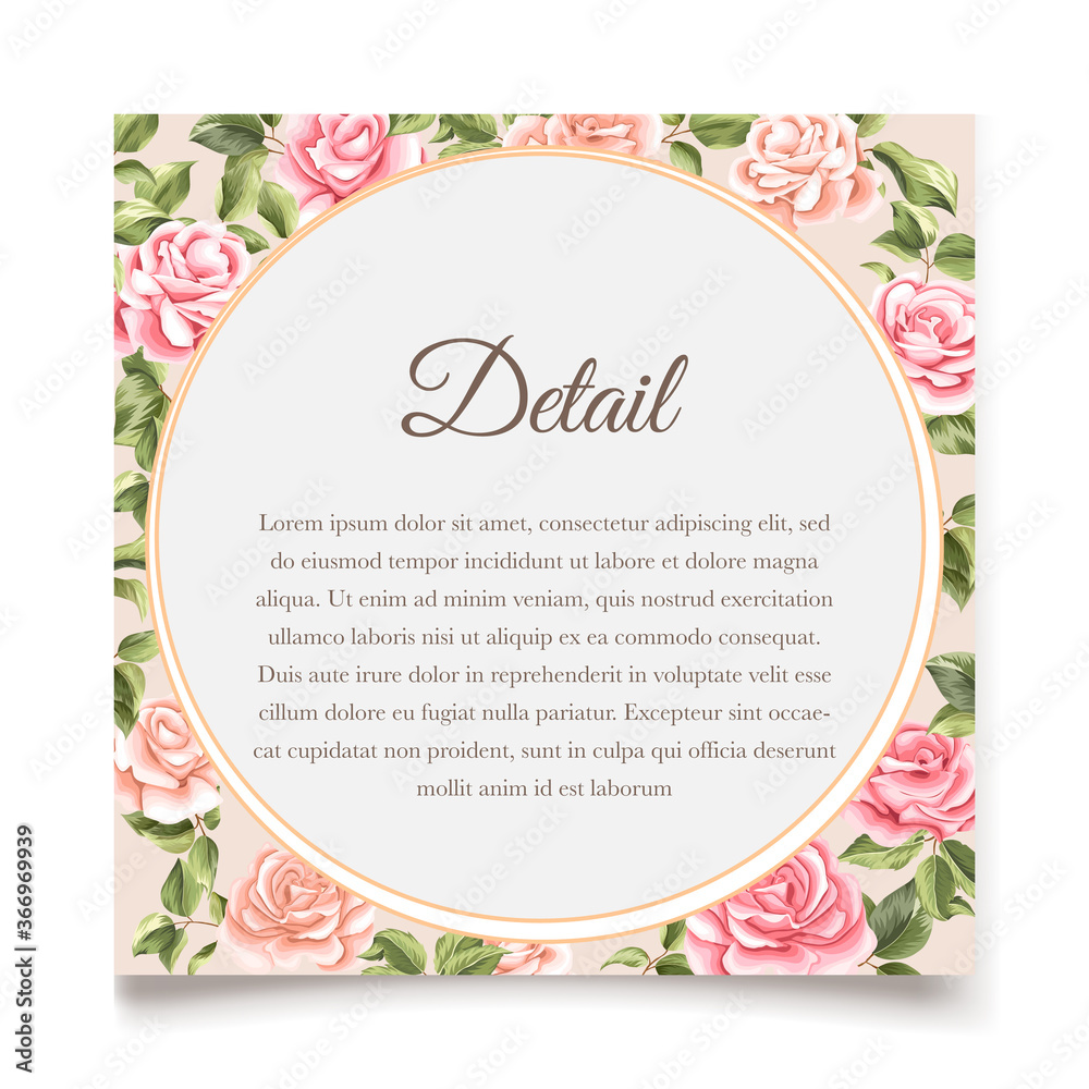 Wedding invitation template flowers