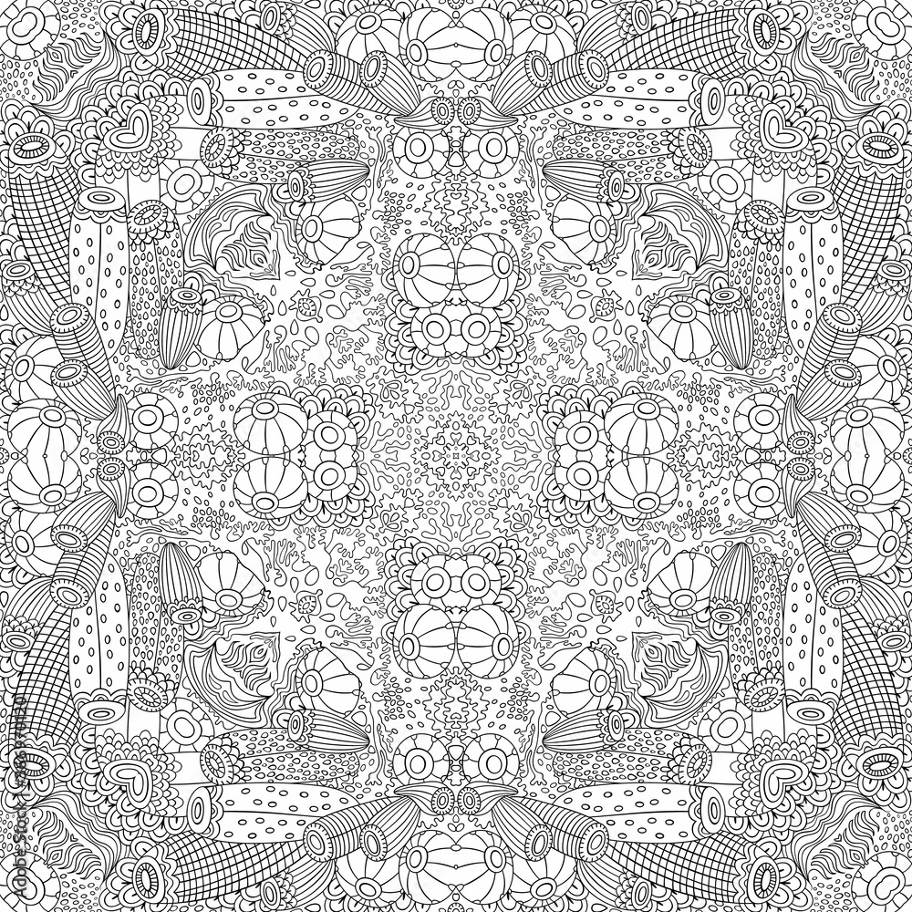 Fototapeta premium Vector fantasy hand drawn seamless pattern