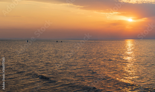 Beautiful sunset over the Caspian Sea