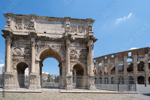 Costantine Triumph Arc and Colosseum, Rome, Lazio, Italy