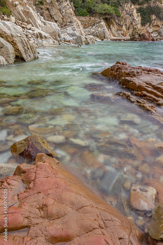 colores y texturas en las rocas de la costa brava y sus acantidados