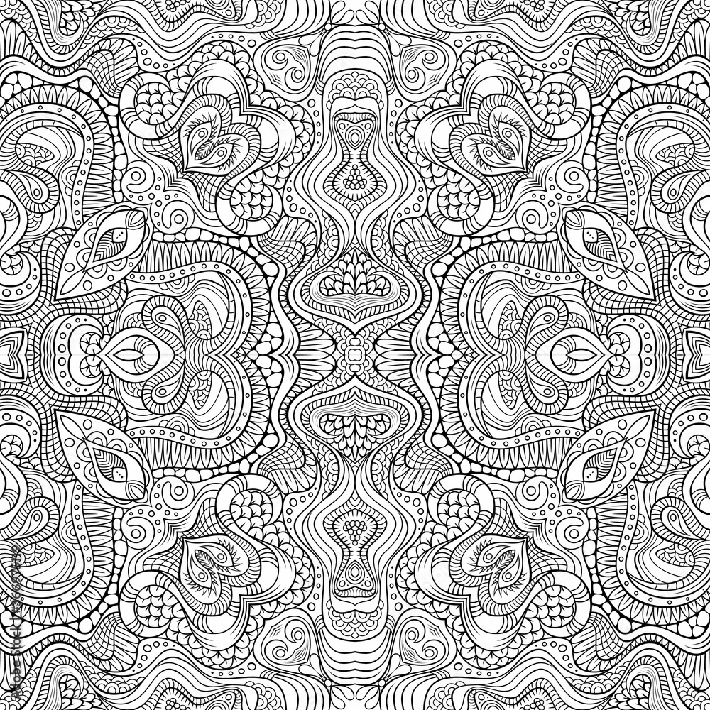 Vector abstract ethnic hand drawn seamless pattern