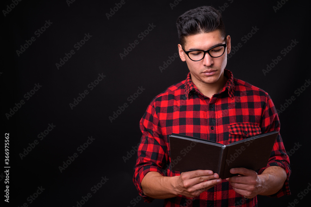 Portrait of young handsome hipster man with eyeglasses Portrait of young handsome hipster man with eyeglasses