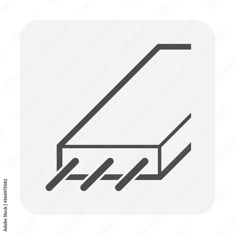 Pre-stress concrete slab vector icon design on white background.