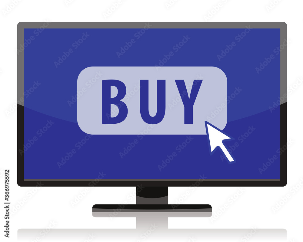 online shopping concept, lcd screen, vector illustration online shopping concept, lcd screen, vector illustration
