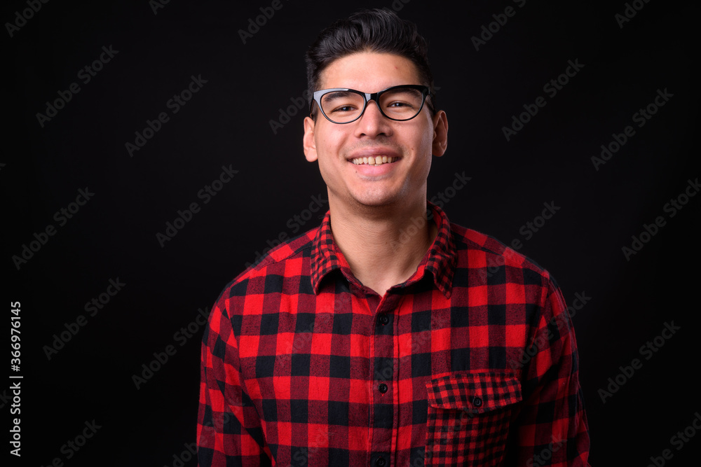 Portrait of young handsome hipster man with eyeglasses Portrait of young handsome hipster man with eyeglasses