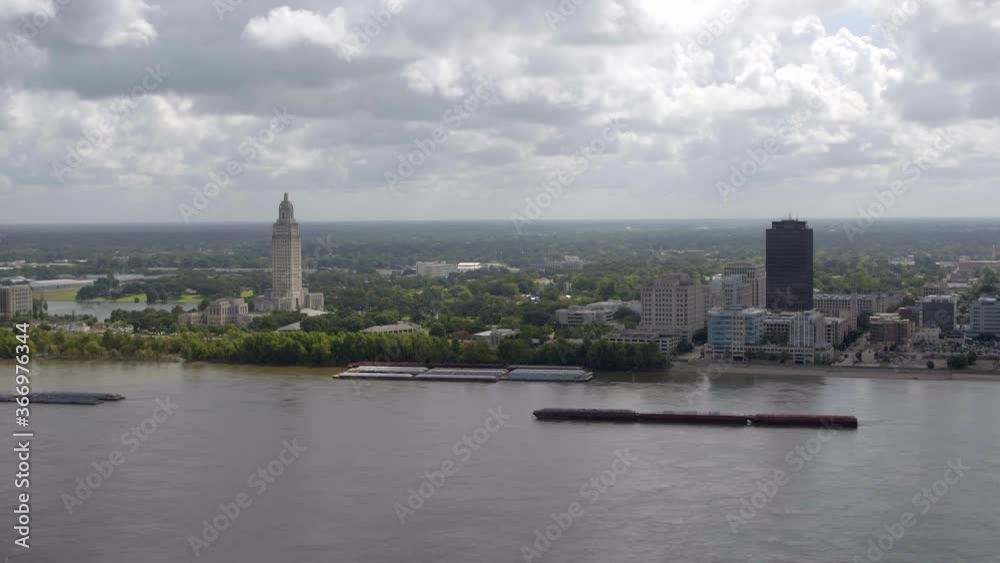 Drone Video of Baton Rouge Louisiana and Mississippi River