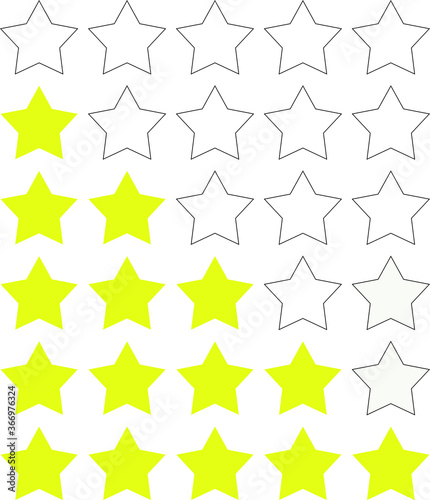 Fototapeta Naklejka Na Ścianę i Meble -  Stars rating set. Gold five star rating icon set. Vector illustration abstract.